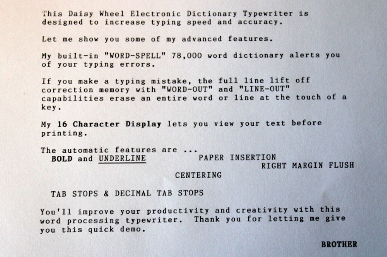 Brother SX-4000 Electronic Typewriter Refurbished by Around The Office