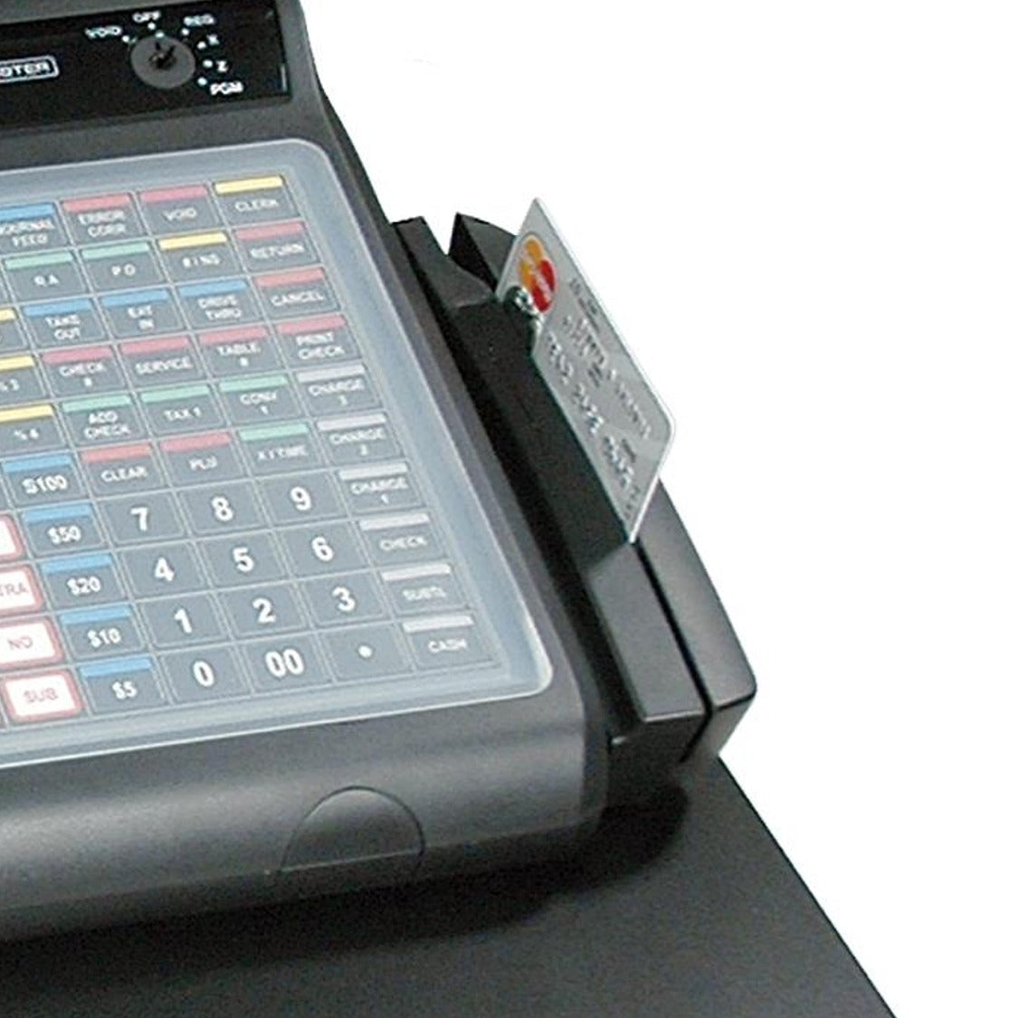 Sam4s ER-920 Cash Register shown with Optional Card Swipe