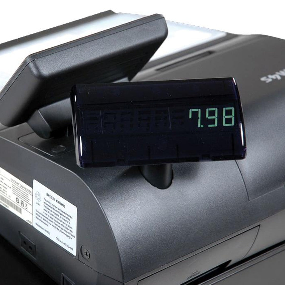 Customer LED Display showing total amount due, on the Sam4s ER-940 Electronic Cash Register (ECR)