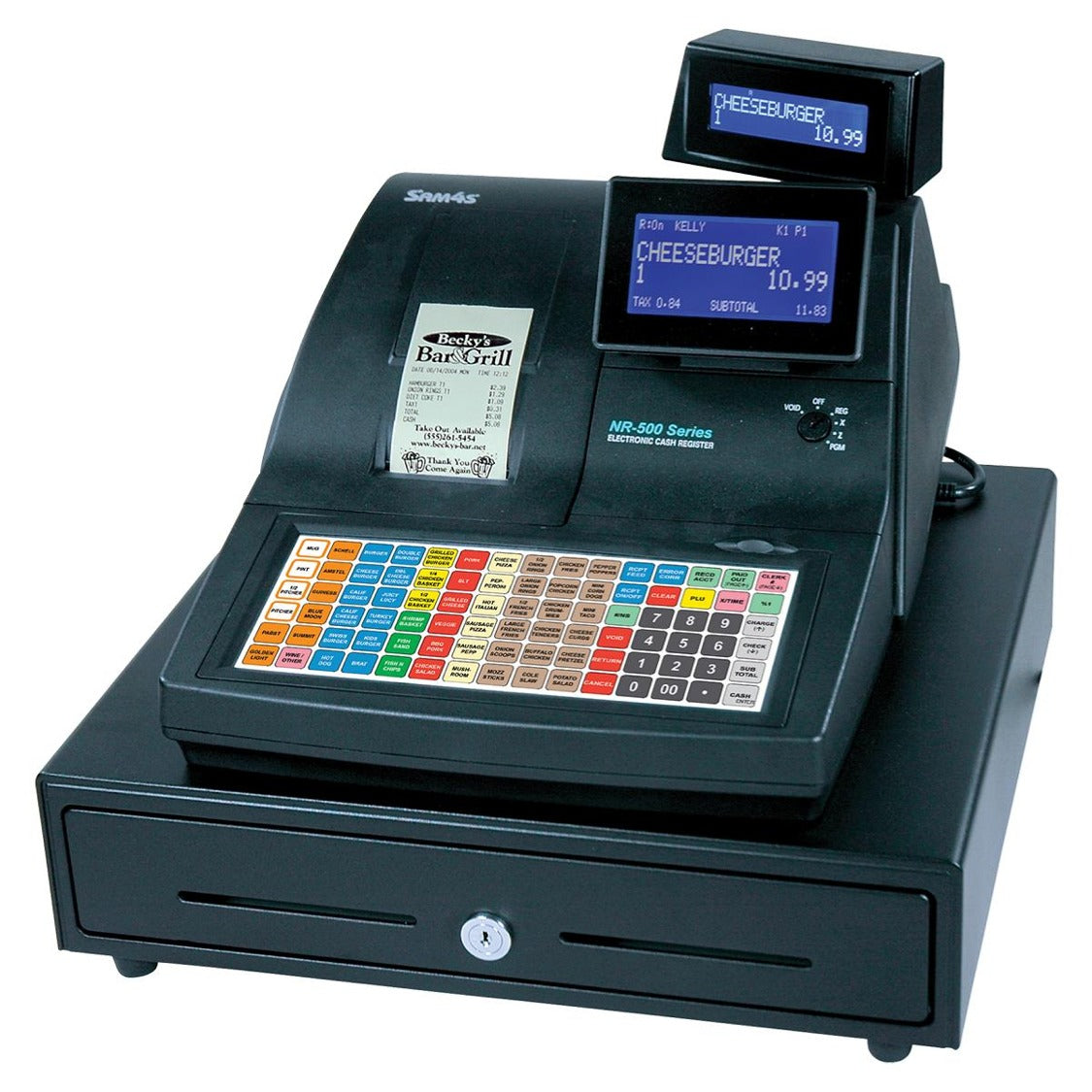 Sam4s NR 510B Cash Register with flat keyboard