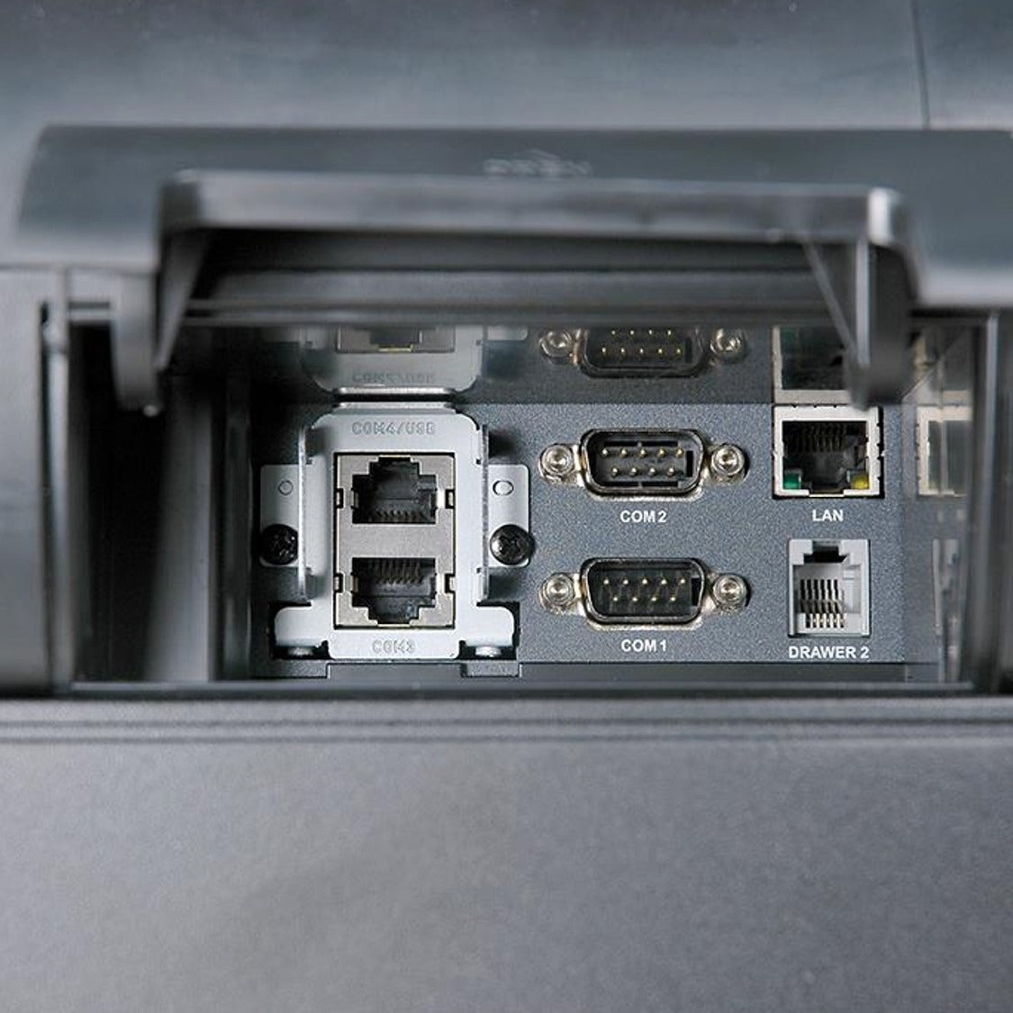 View of back array of communication ports